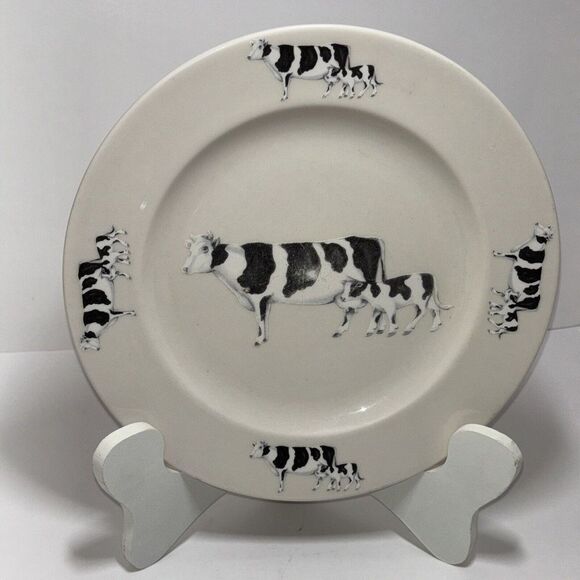 Vintage Homer Laughlin Dinner Plate Cow And Calf Farmhouse Theme 10 Inch - Picture 6 of 8